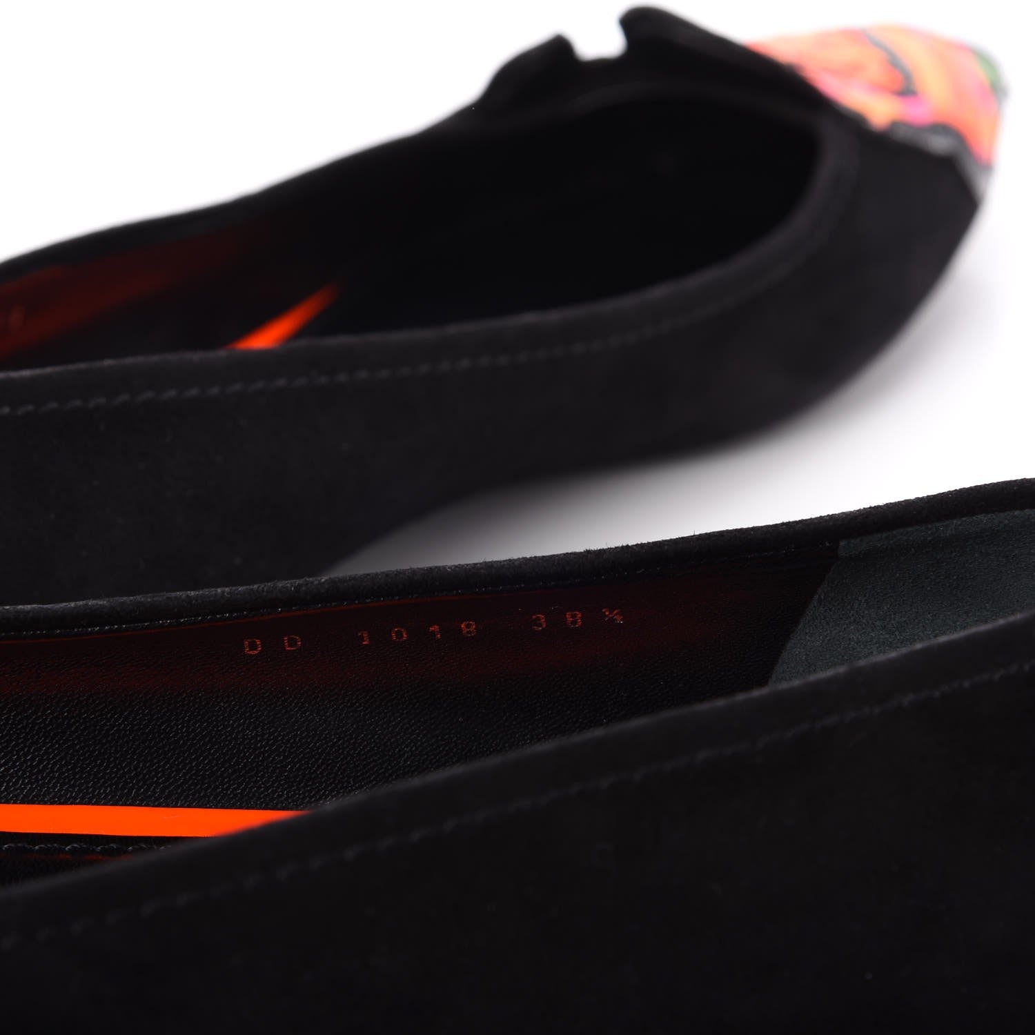 Louis Vuitton Suede Graffiti Rose Ballet Flats 38.5 Black 5 of 8