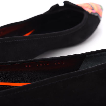 Louis Vuitton Suede Graffiti Rose Ballet Flats 38.5 Black 5 of 8