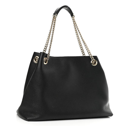 Gucci Pebbled Calfskin Medium Soho Chain Shoulder Bag Black 1 of 11