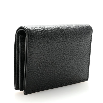 Gucci Pebbled Calfskin GG Marmont Card Case Black 3 of 7