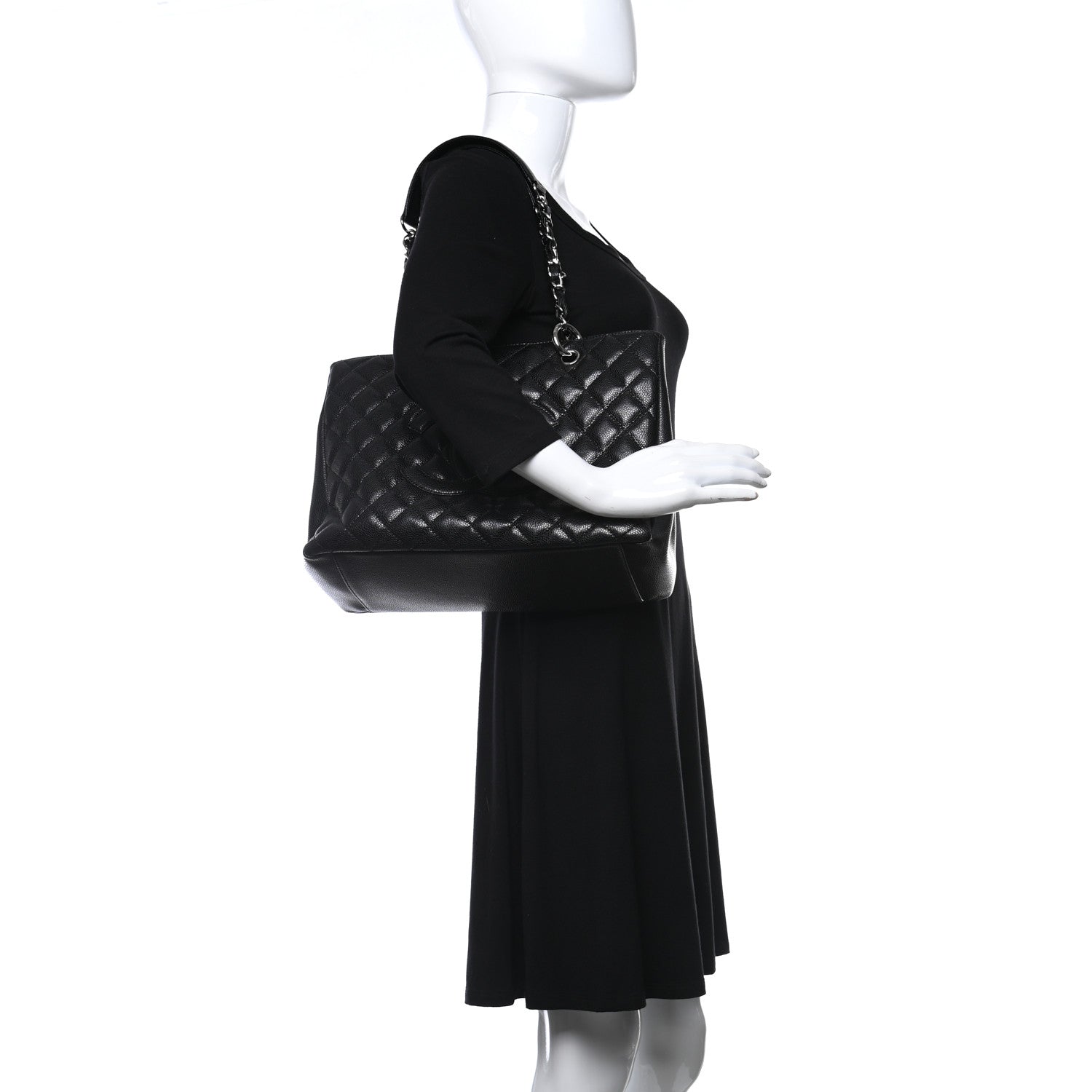 Chanel Caviar Quilted Grand Shopping Tote GST Black 2 of 9
