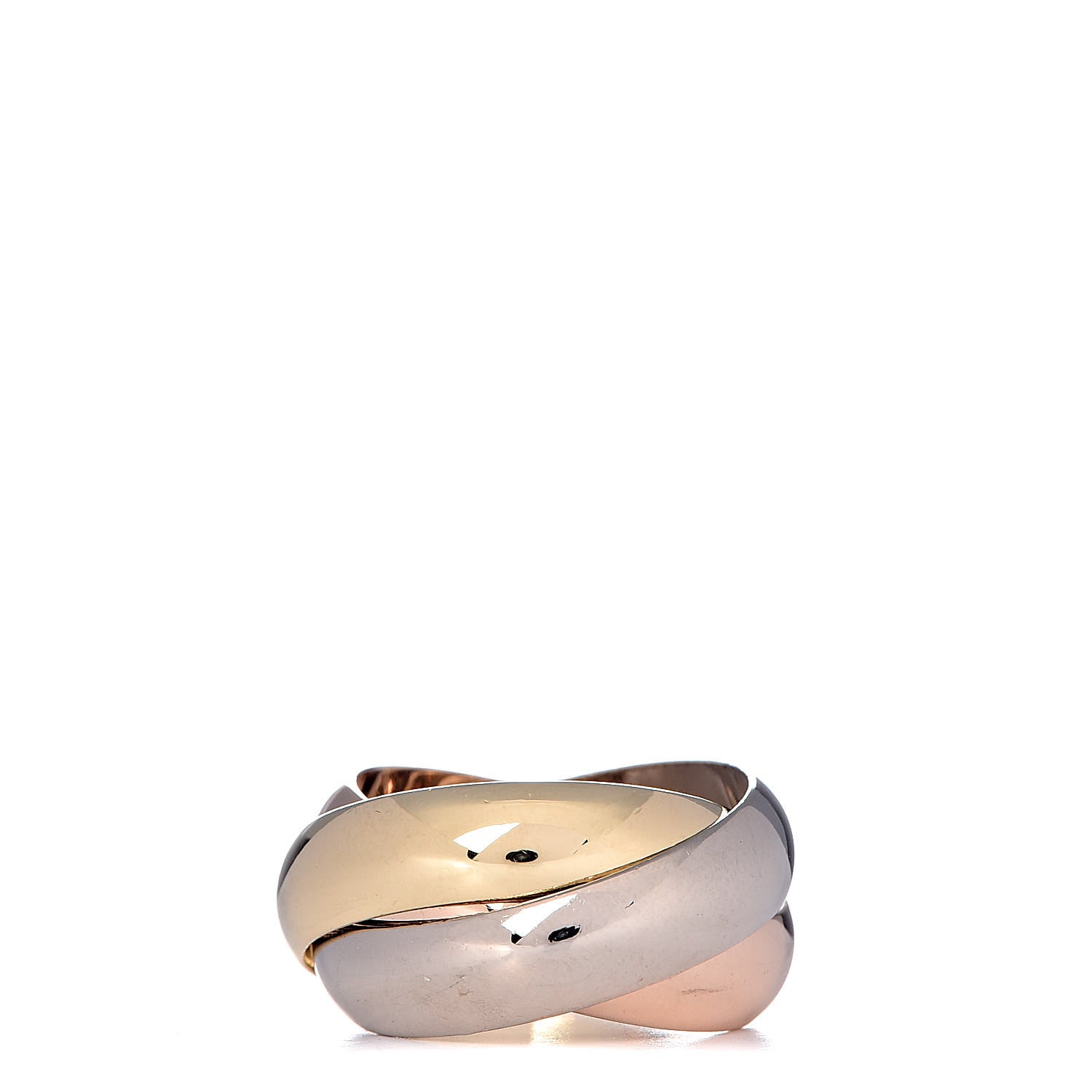 Cartier 18K Pink Yellow White Gold Large Trinity Ring 49 4.75 3 of 6