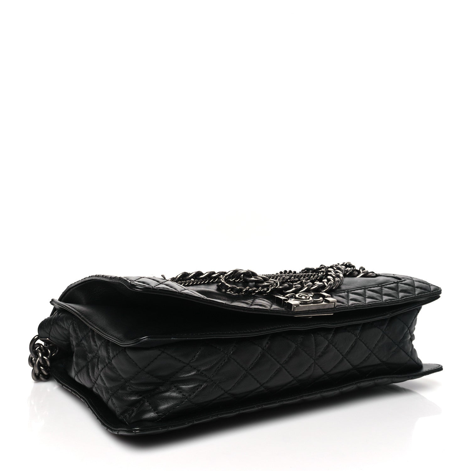 Chanel Calfskin Enchained XL Boy Flap Black 4 of 13