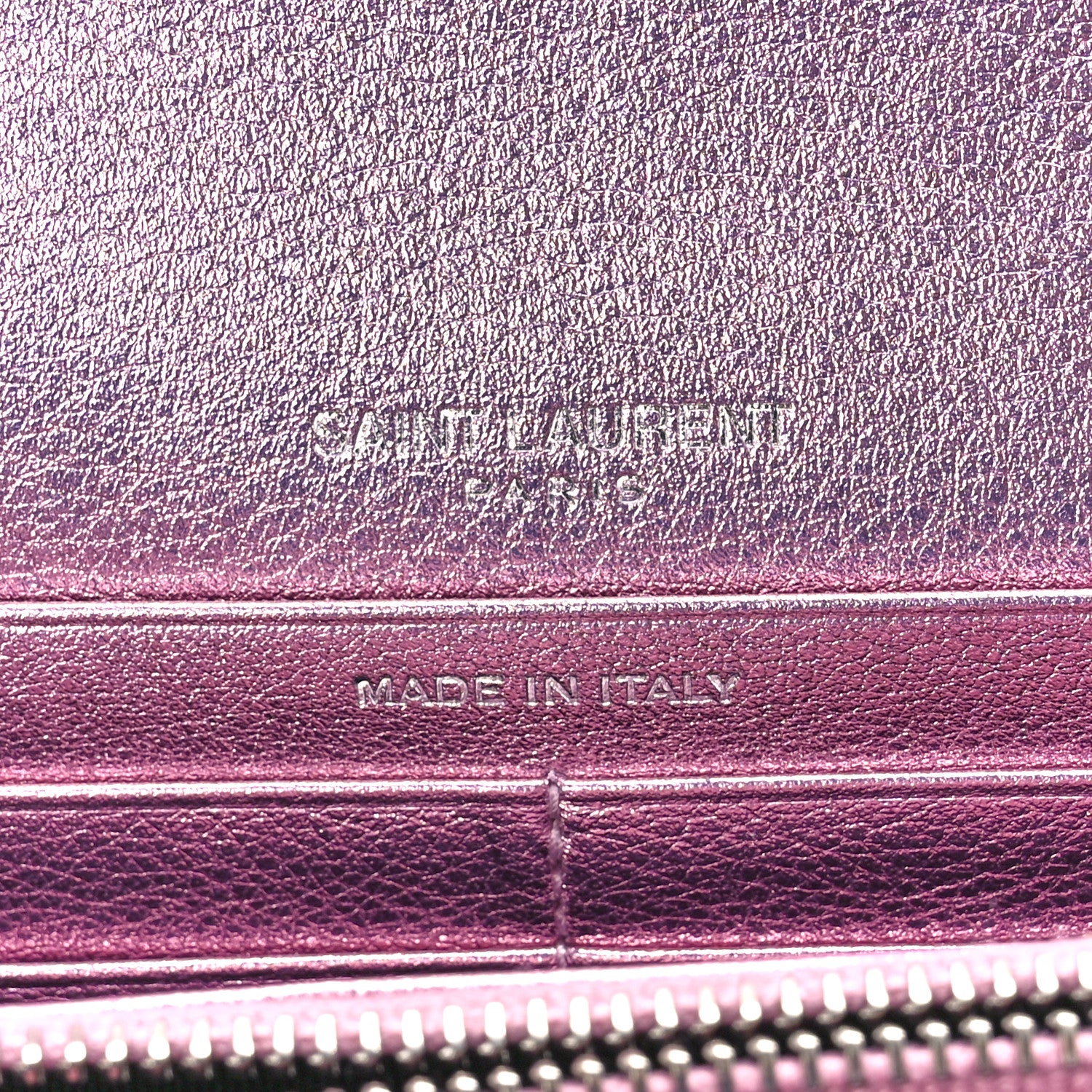Saint Laurent Metallic Calfskin Classic Monogram Cassandre Wallet New Azalea 6 of 11