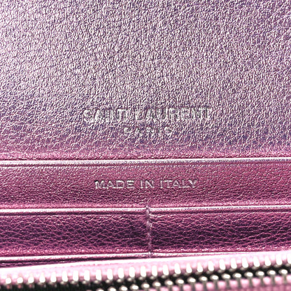 Saint Laurent Metallic Calfskin Classic Monogram Cassandre Wallet New Azalea 6 of 11