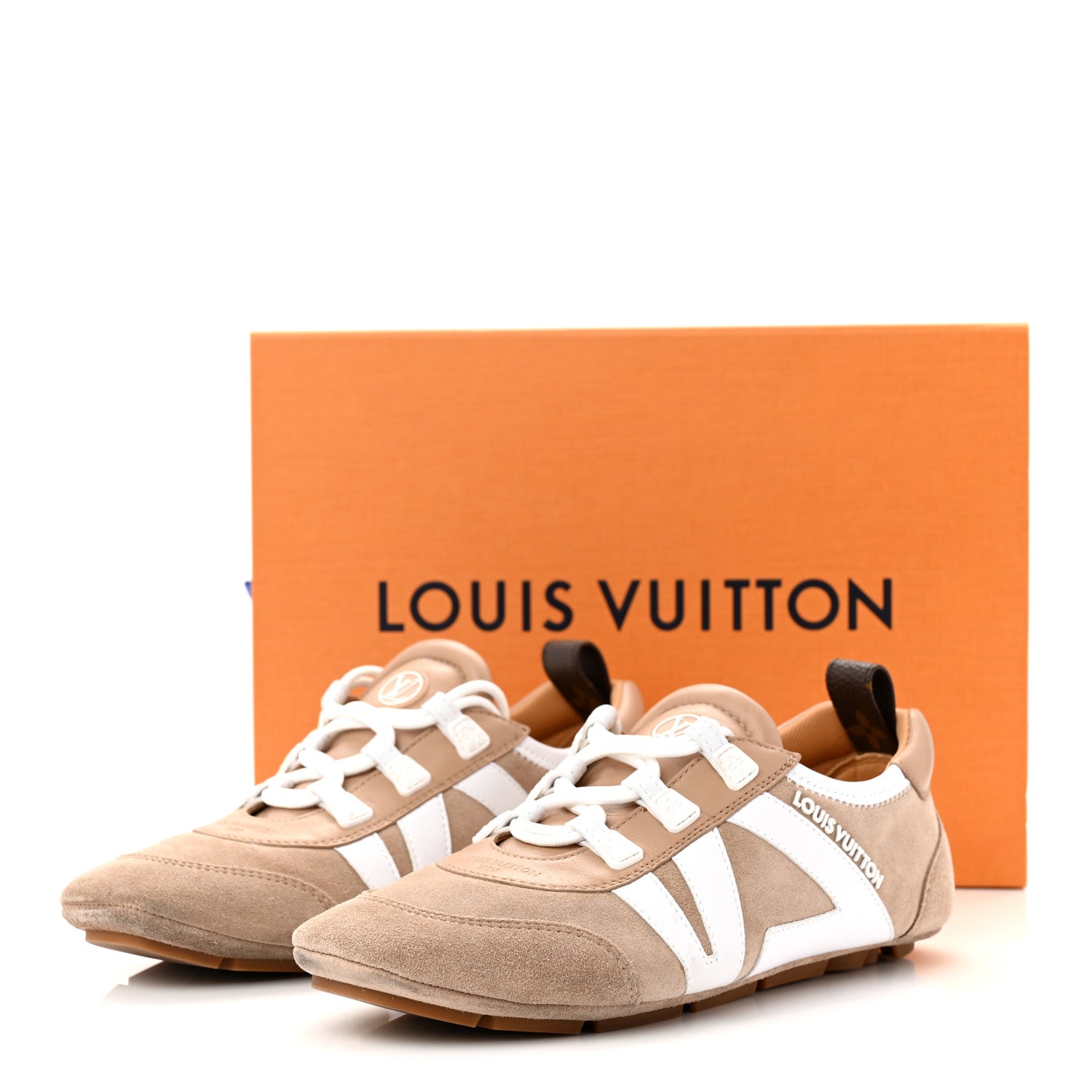 Louis Vuitton Suede Calfskin LV Sneakerina 37.5 Hazelnut Brown 10 of 10