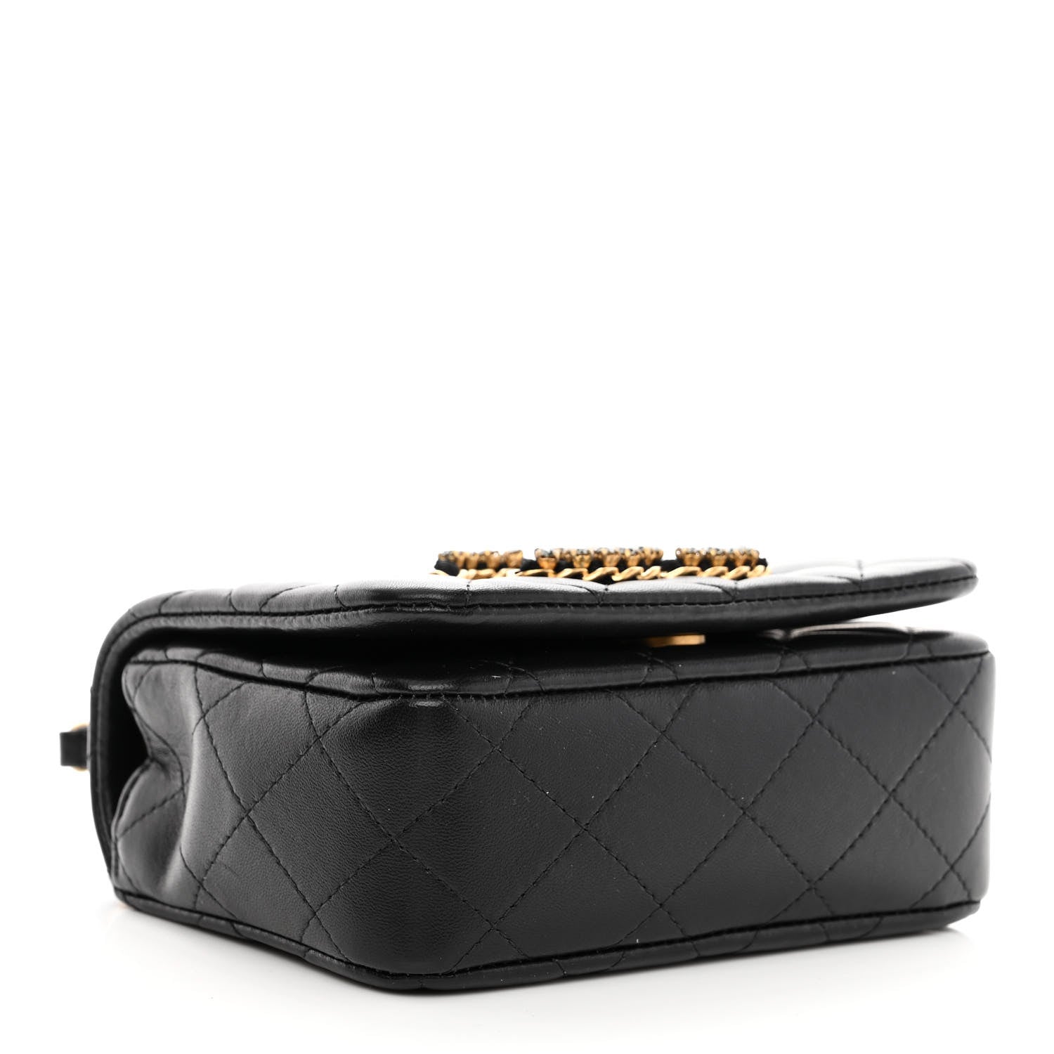 Chanel Lambskin Quilted Crystal CC Mini Flap Black 4 of 10