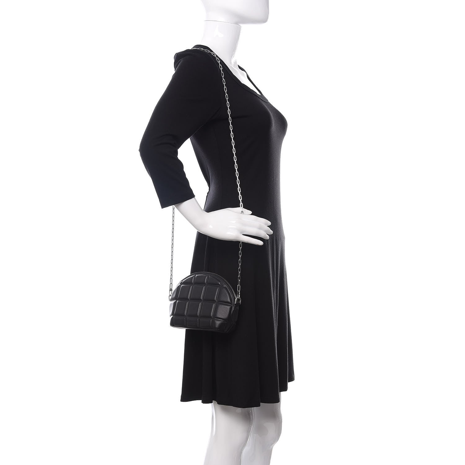 Bottega Veneta Padded Nappa Mini Half Moon Bag Black 2 of 9