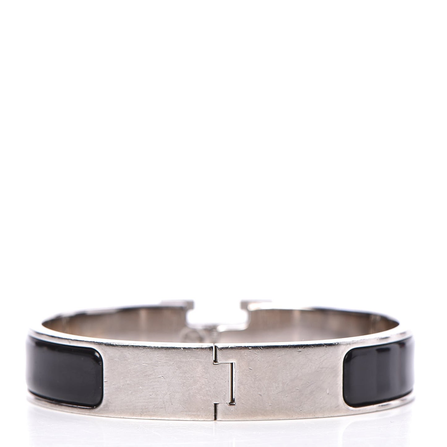 Enamel Narrow Clic Clac H Bracelet PM Black