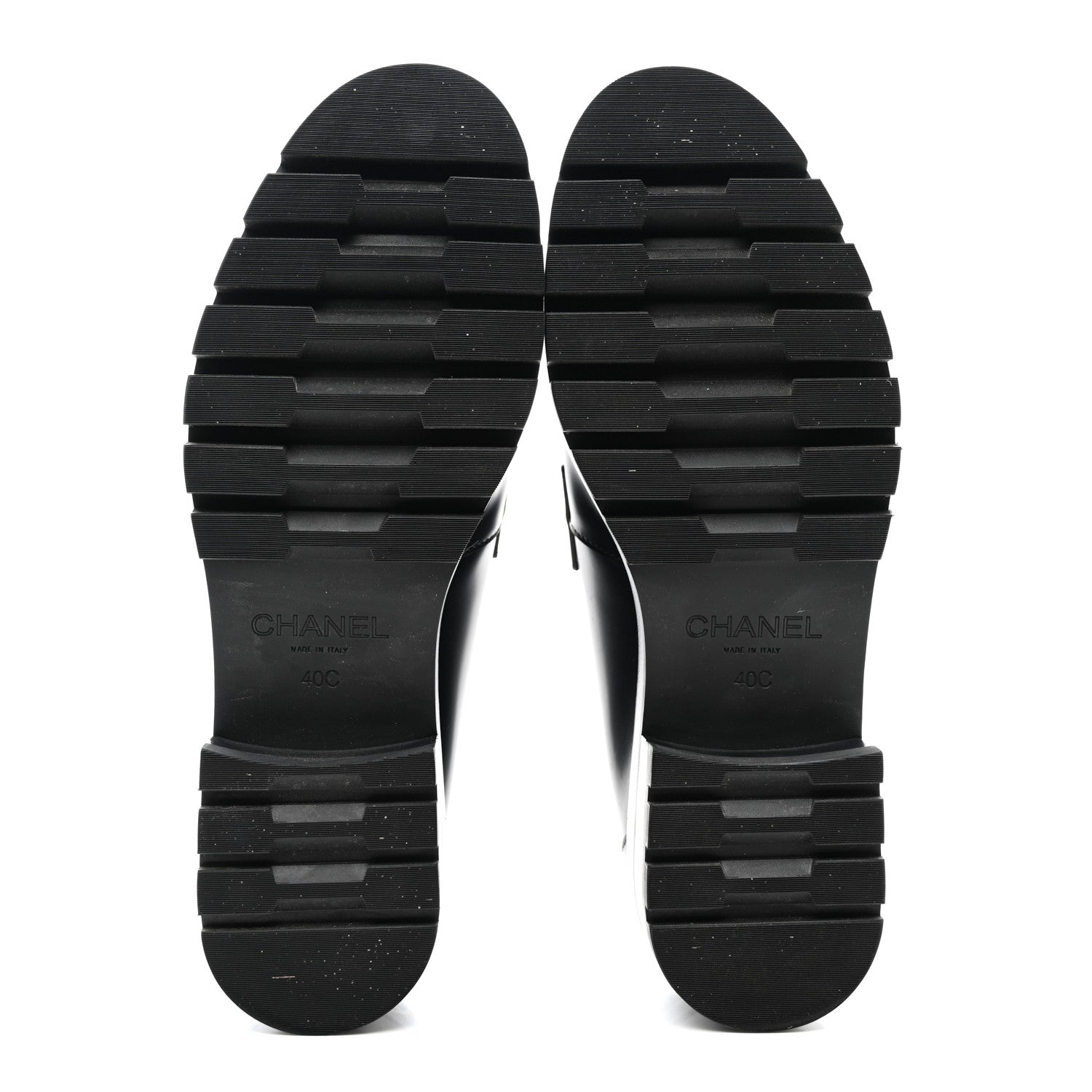 Chanel Calfskin Metal CC Loafers 40 Black 5 of 9