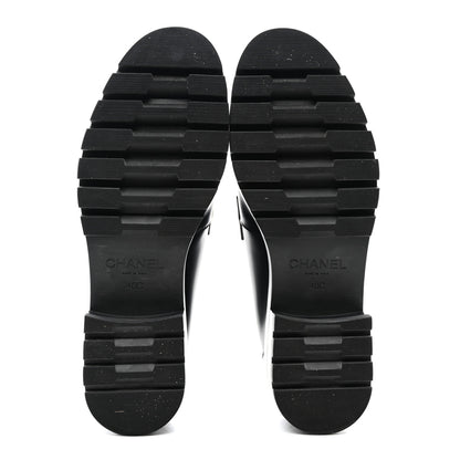 Chanel Calfskin Metal CC Loafers 40 Black 5 of 9