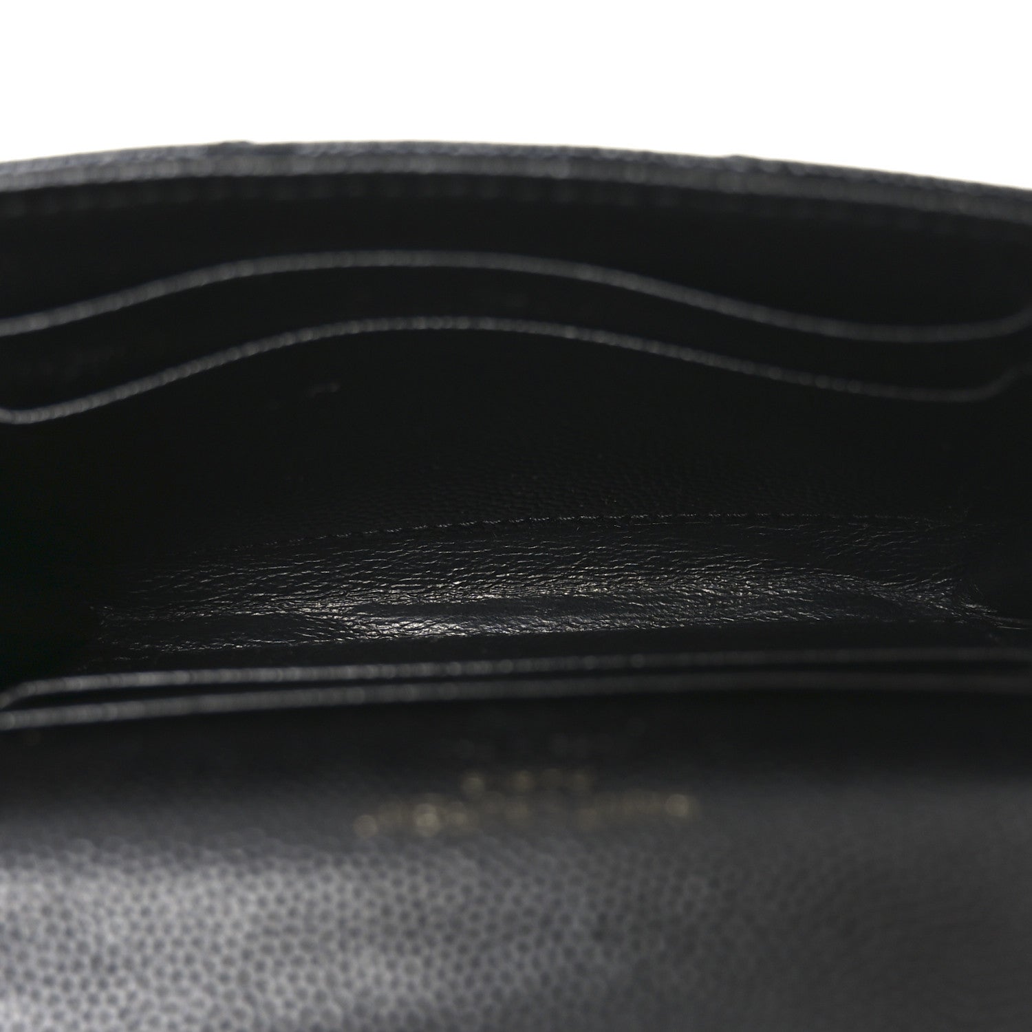 Saint Laurent Grain De Poudre Matelasse Chevron Small Monogram Envelope Wallet Black 5 of 7
