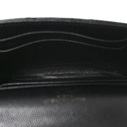 Saint Laurent Grain De Poudre Matelasse Chevron Small Monogram Envelope Wallet Black 5 of 7