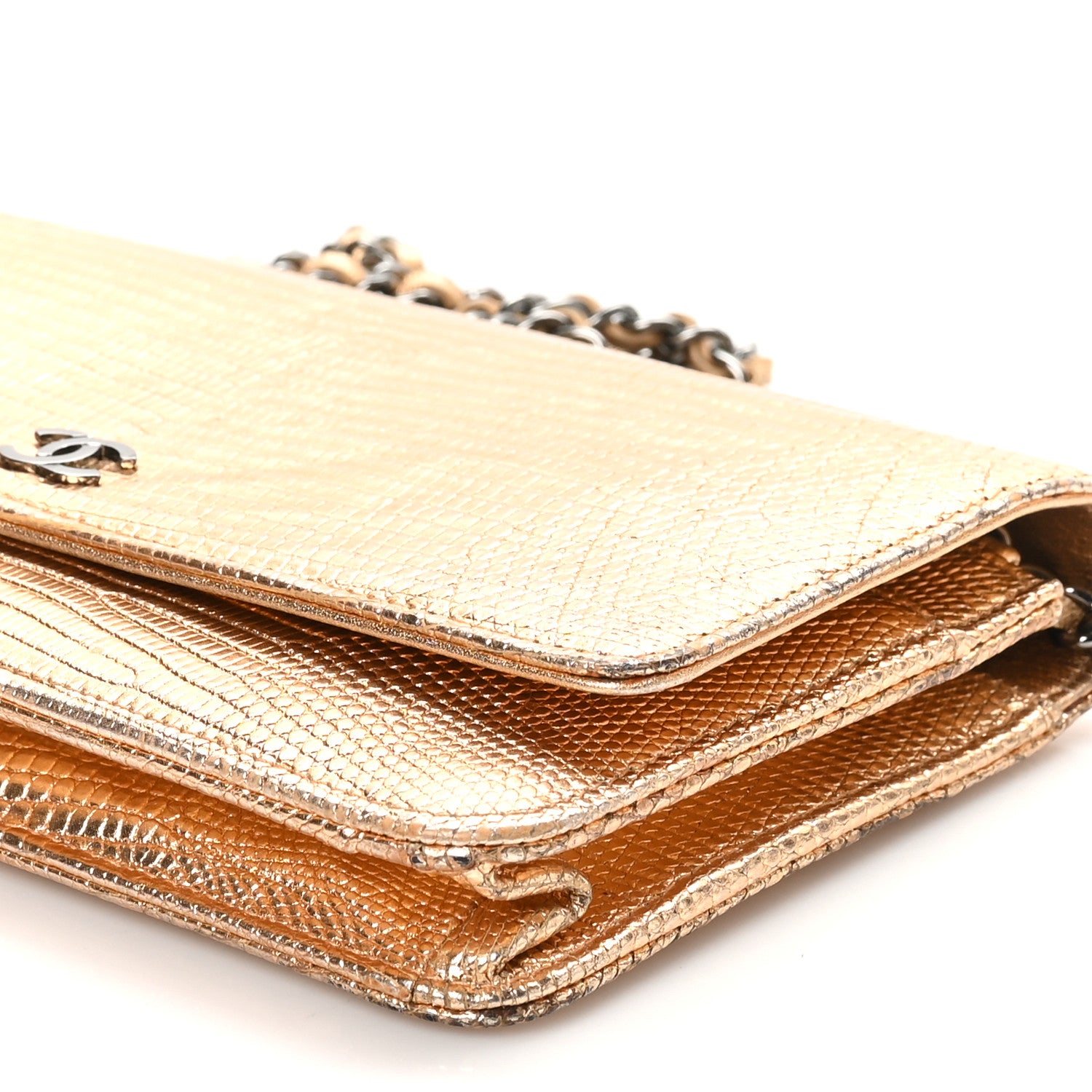 Chanel Metallic Lizard Wallet on Chain WOC Gold 1744061 – FASHIONPHILE