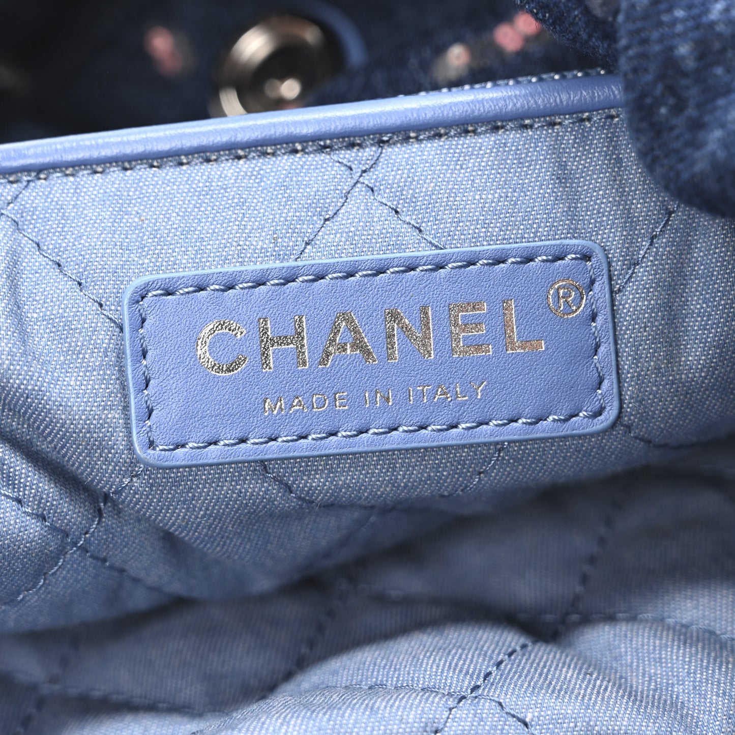 Denim Sequin Chanel 22 Blue