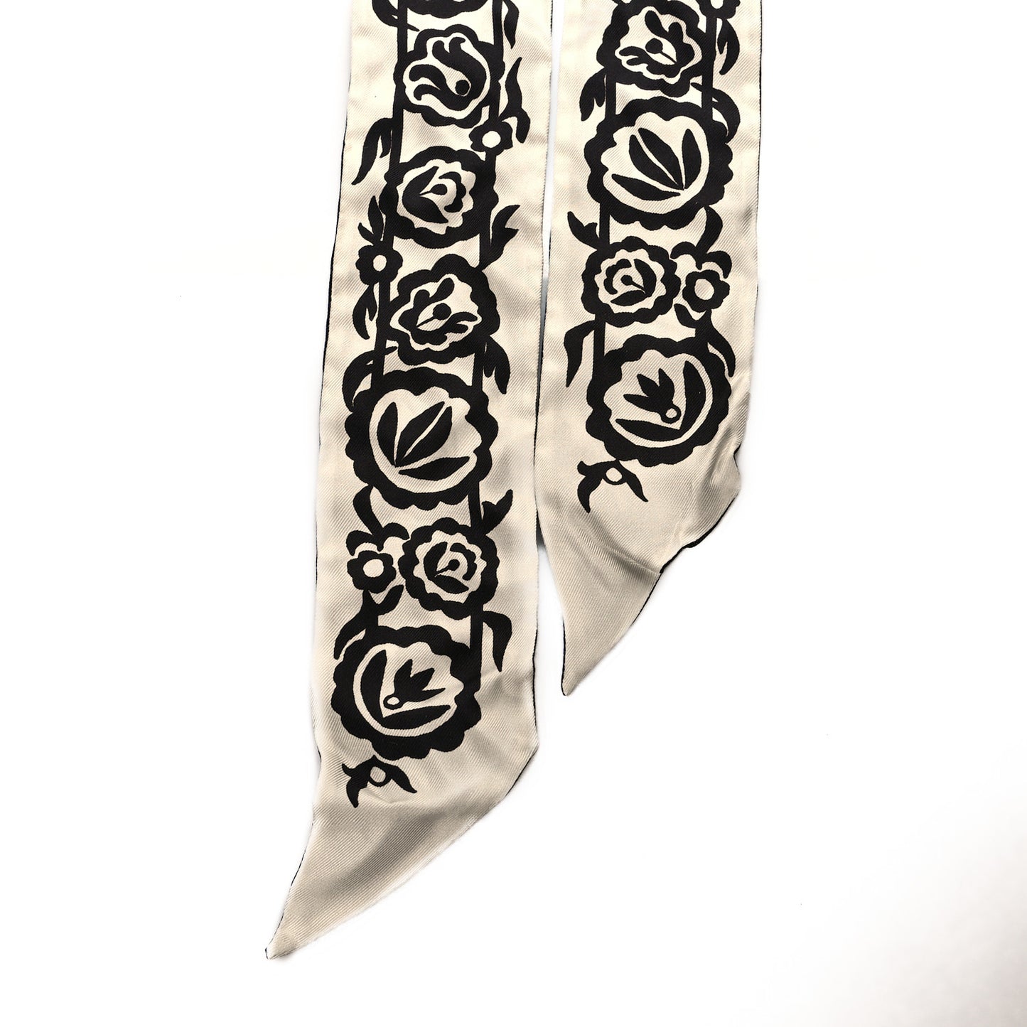 Silk Mexican Flowers Mitzah Scarf Black