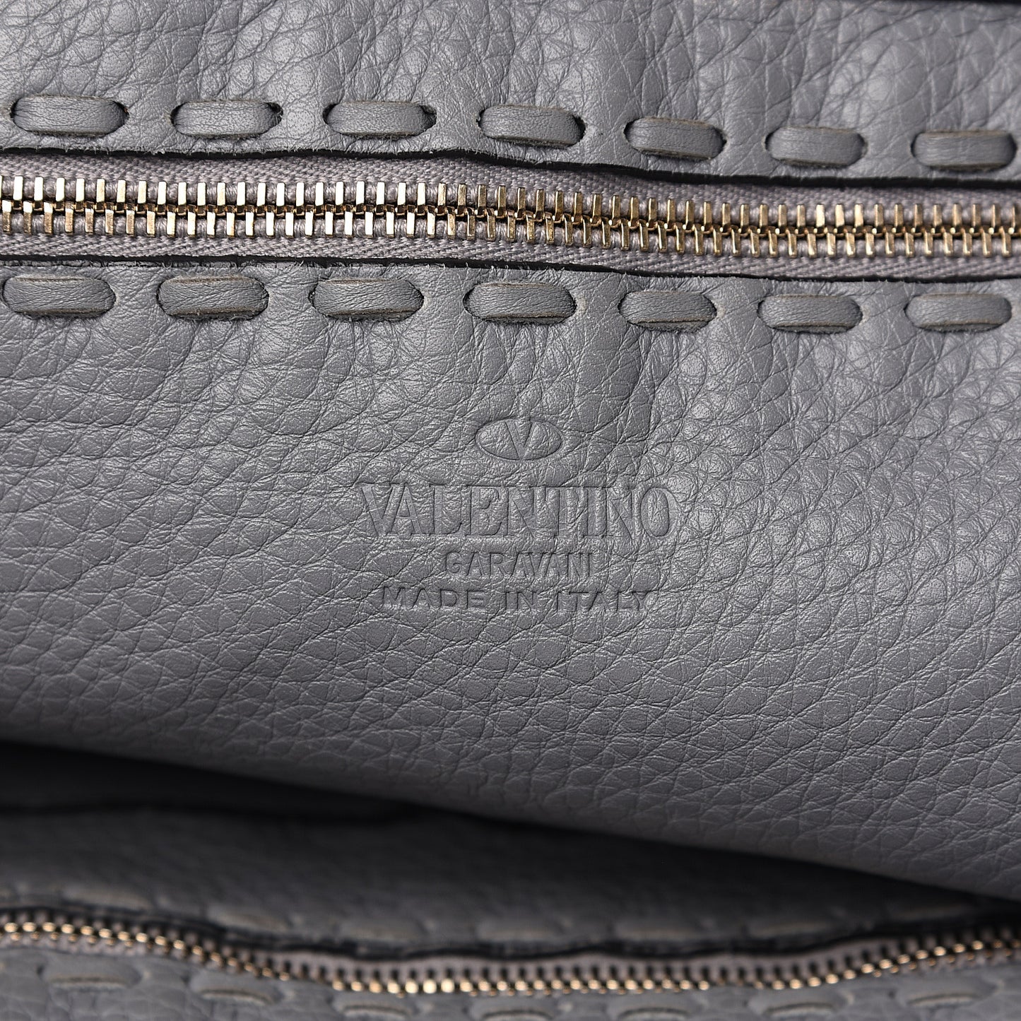 Grained Calfskin C-Rockee Fringe Tote Grey