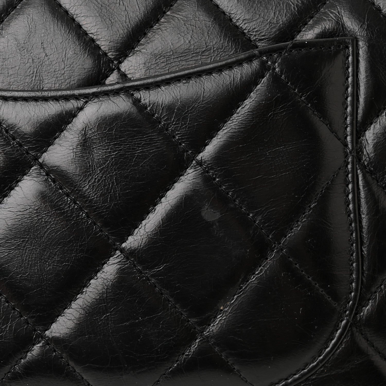 Chanel Calfskin Quilted Large Gold Bar Top Handle Flap Black 14 of 14