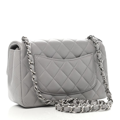Chanel Lambskin Quilted Mini Rectangular Flap Grey 2 of 10