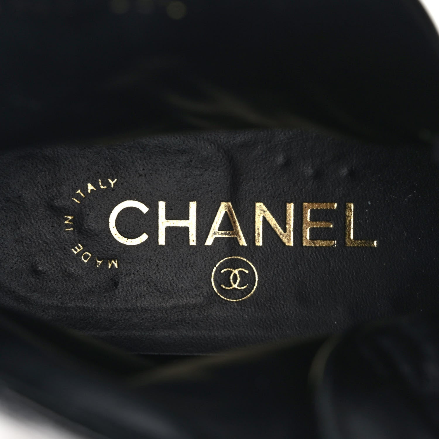 Chanel Shiny Calfskin Quilted Lace Up Combat Boots 38.5 Black 7 of 8