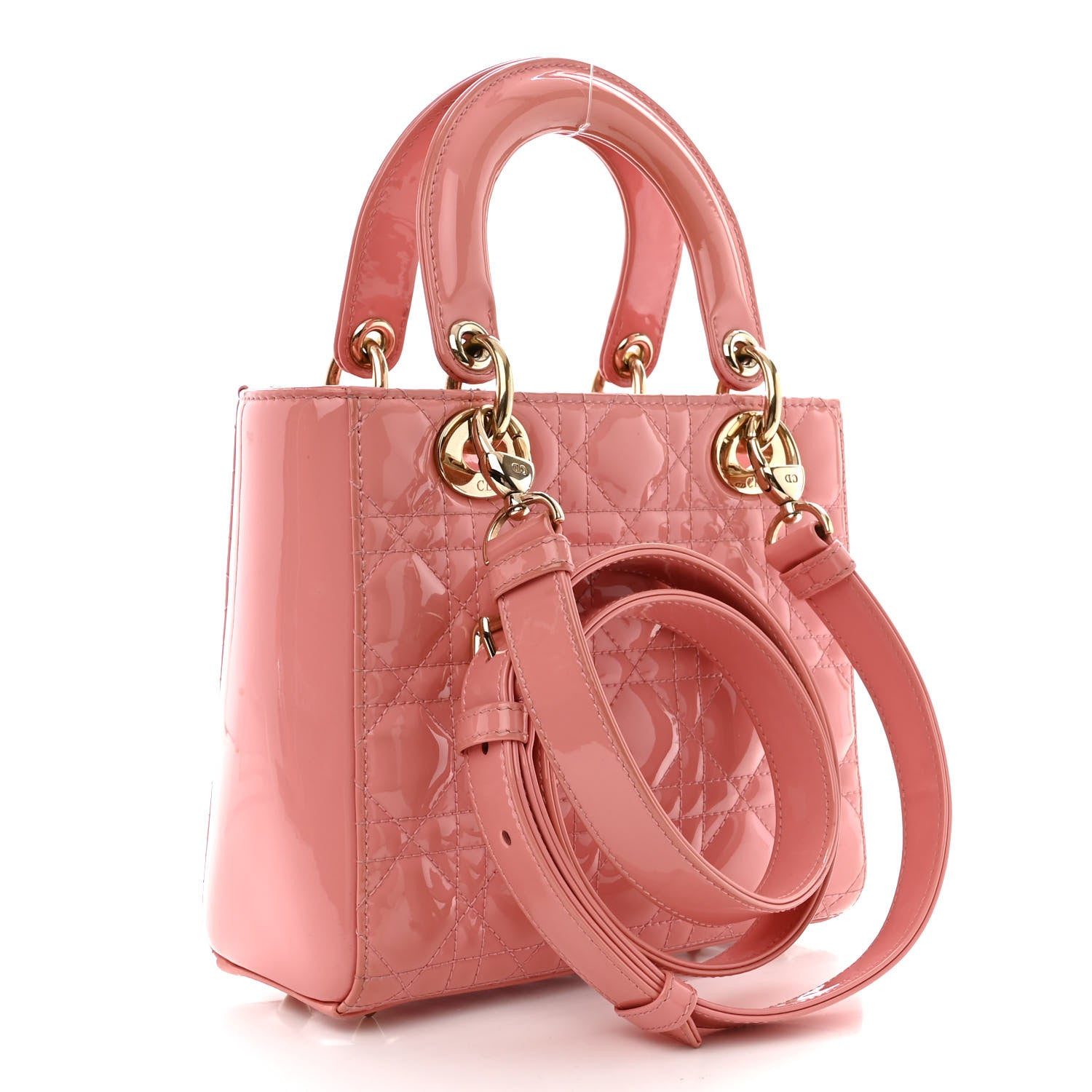 Christian Dior Patent Cannage Small Lady Dior Pink 3 of 10
