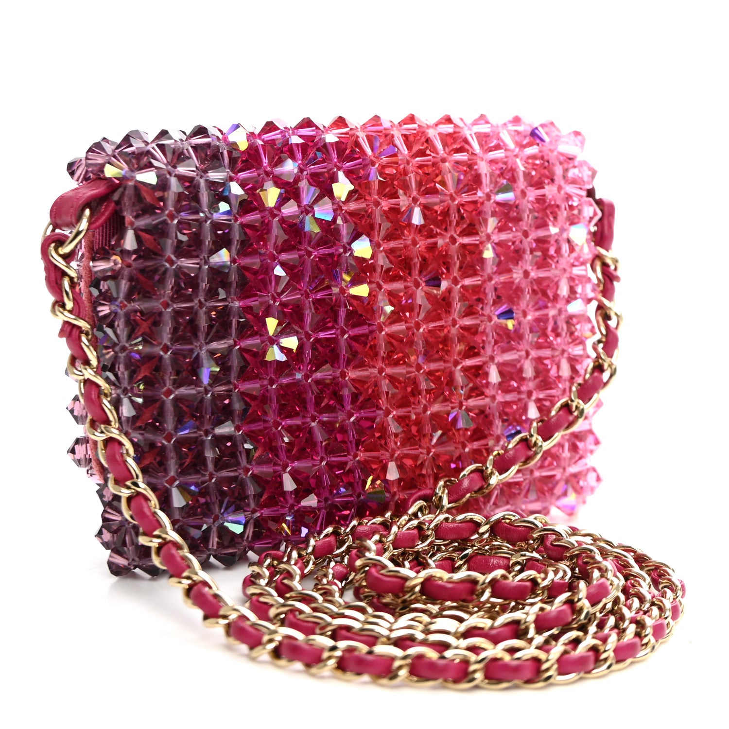 Chanel Crystal Mini Flap Pink Purple 3 of 10