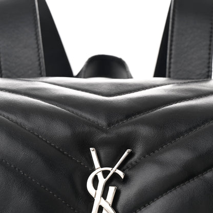 Saint Laurent Calfskin Y Quilted Monogram Small Loulou Backpack Black 8 of 10