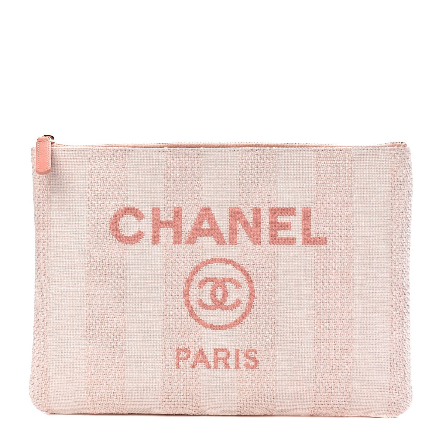 Mixed Fibers Striped Deauville Cosmetic Pouch Light Pink