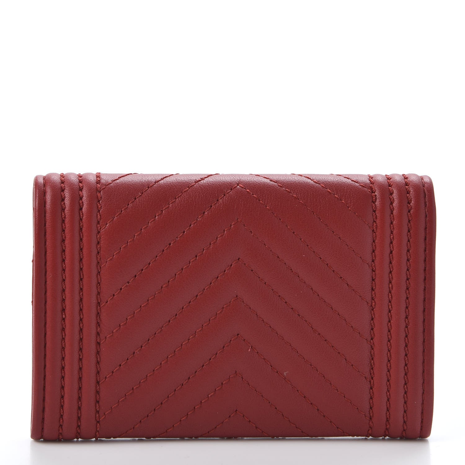 Chanel Lambskin Quilted Boy Flap Card Holder Red 2 of 10