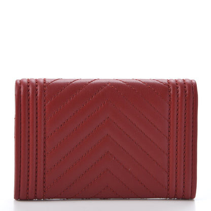 Chanel Lambskin Quilted Boy Flap Card Holder Red 2 of 10