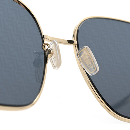Fendi Metal Square Sunglasses FE40013U Gold Brown 9 of 10