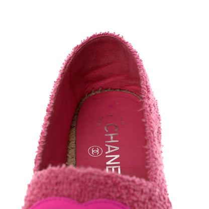 Chanel Fabric Grosgrain CC Espadrilles 39 Dark Pink Black 10 of 12