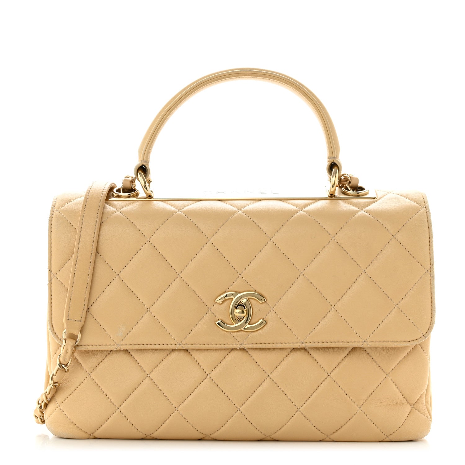 Chanel Lambskin Quilted Medium Trendy CC Flap Dual Handle Bag Beige 1 of 18