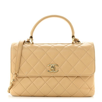 Chanel Lambskin Quilted Medium Trendy CC Flap Dual Handle Bag Beige 1 of 18