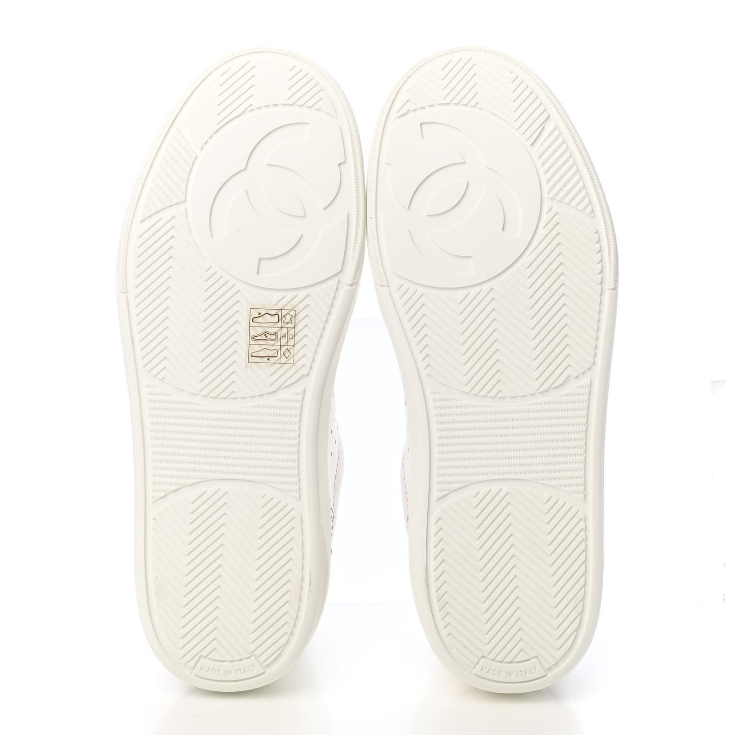 Calfskin Womens Logo Sneakers 36.5 White Pink