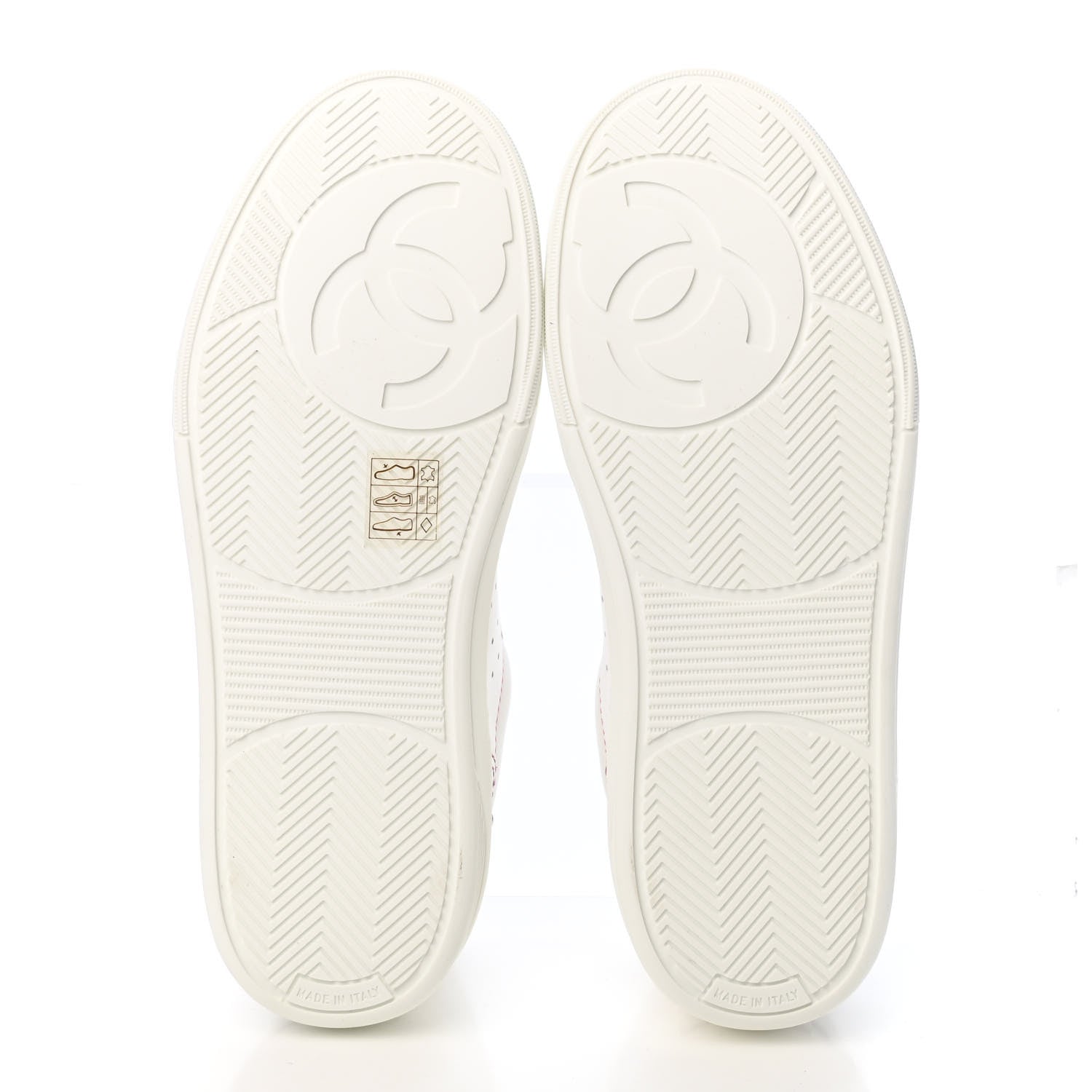 Chanel Calfskin Womens Logo Sneakers 36.5 White Pink 4 of 4