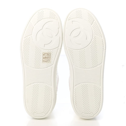 Chanel Calfskin Womens Logo Sneakers 36.5 White Pink 4 of 4
