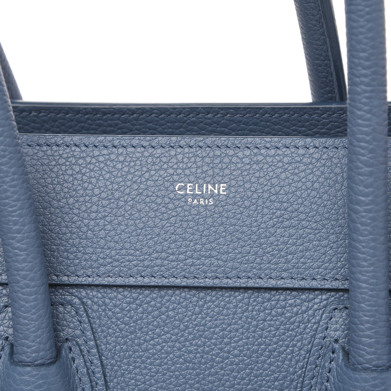 Celine Drummed Calfskin Micro Luggage Slate 7 of 10