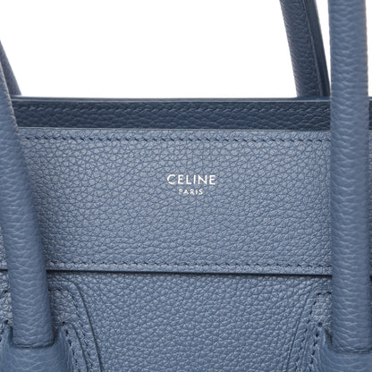 Celine Drummed Calfskin Micro Luggage Slate 7 of 10