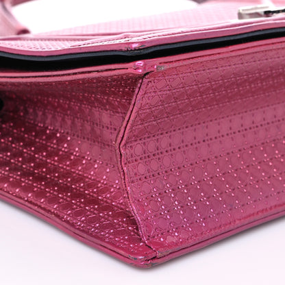 Christian Dior Metallic Patent Micro-Cannage Medium Diorama Flap Bag Pink 6 of 12
