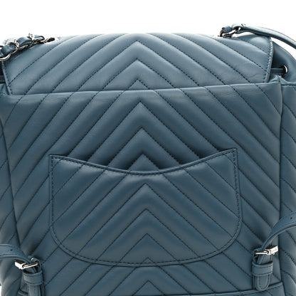 Chanel Calfskin Chevron Quilted Large Urban Spirit Backpack Light Blue 9 of 9