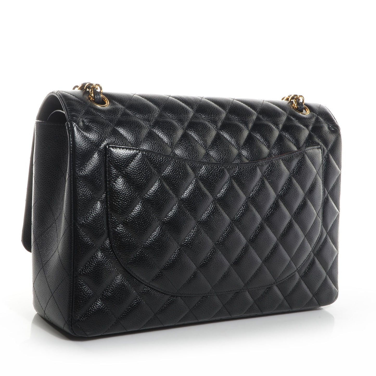 Caviar Quilted Maxi Double Flap Black