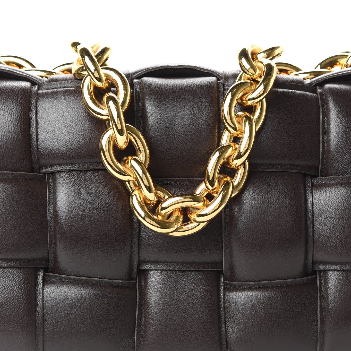 Lambskin Maxi Intreccio Padded Chain Cassette Crossbody Bag Black