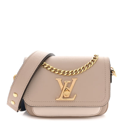 Louis Vuitton Grained Calfskin Lockme Tender Greige 1 of 10