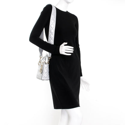 Christian Dior Metallic Grained Calfskin Cannage Mini Lady Dior Silver 2 of 7