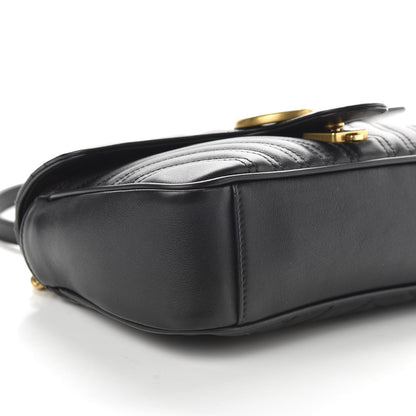 Gucci Calfskin Matelasse Small GG Marmont Shoulder Bag Black 6 of 10