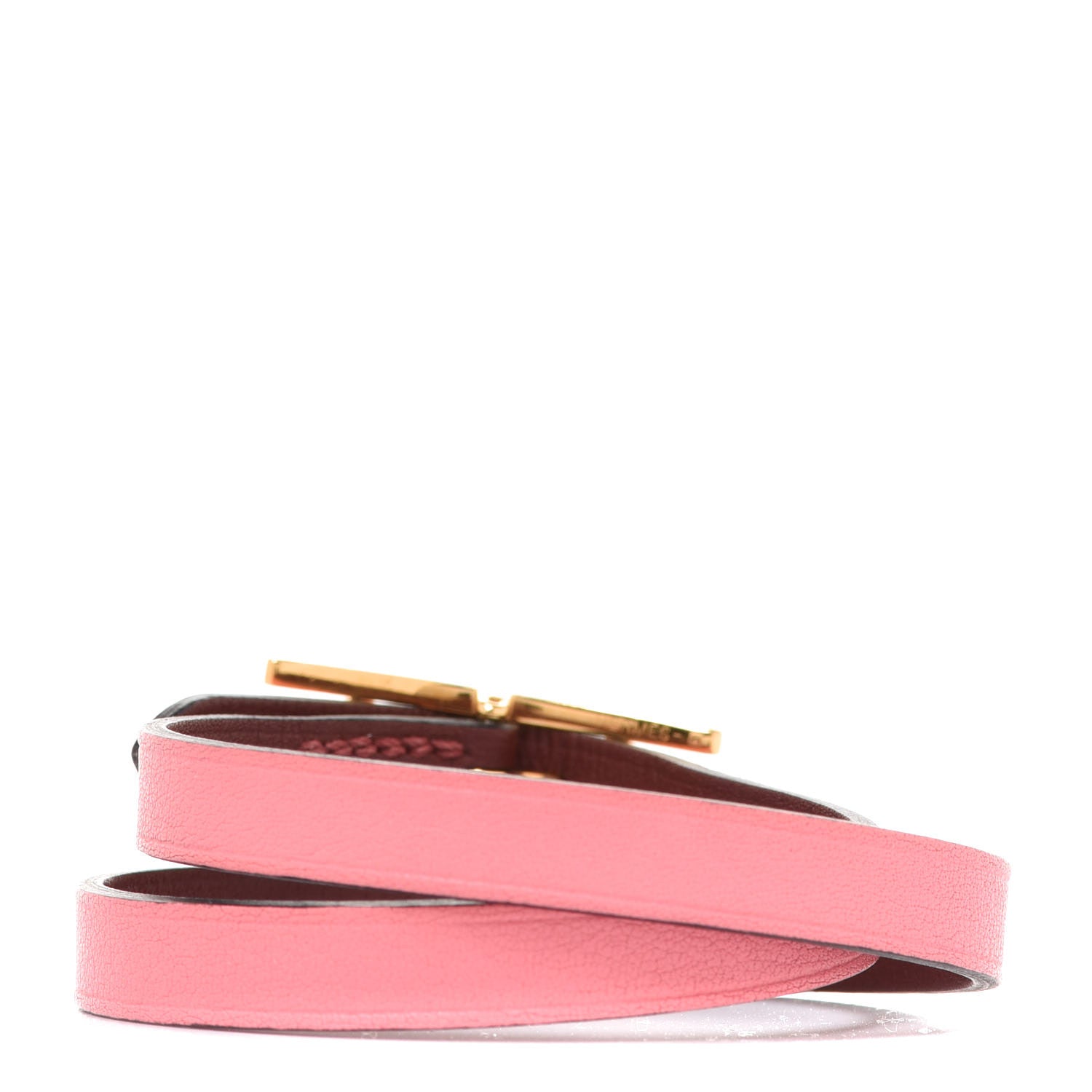 Hermes Swift Behapi Double Tour Bracelet T2 Rouge H Rose Ete 3 of 7