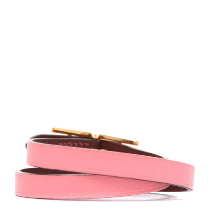 Hermes Swift Behapi Double Tour Bracelet T2 Rouge H Rose Ete 3 of 7