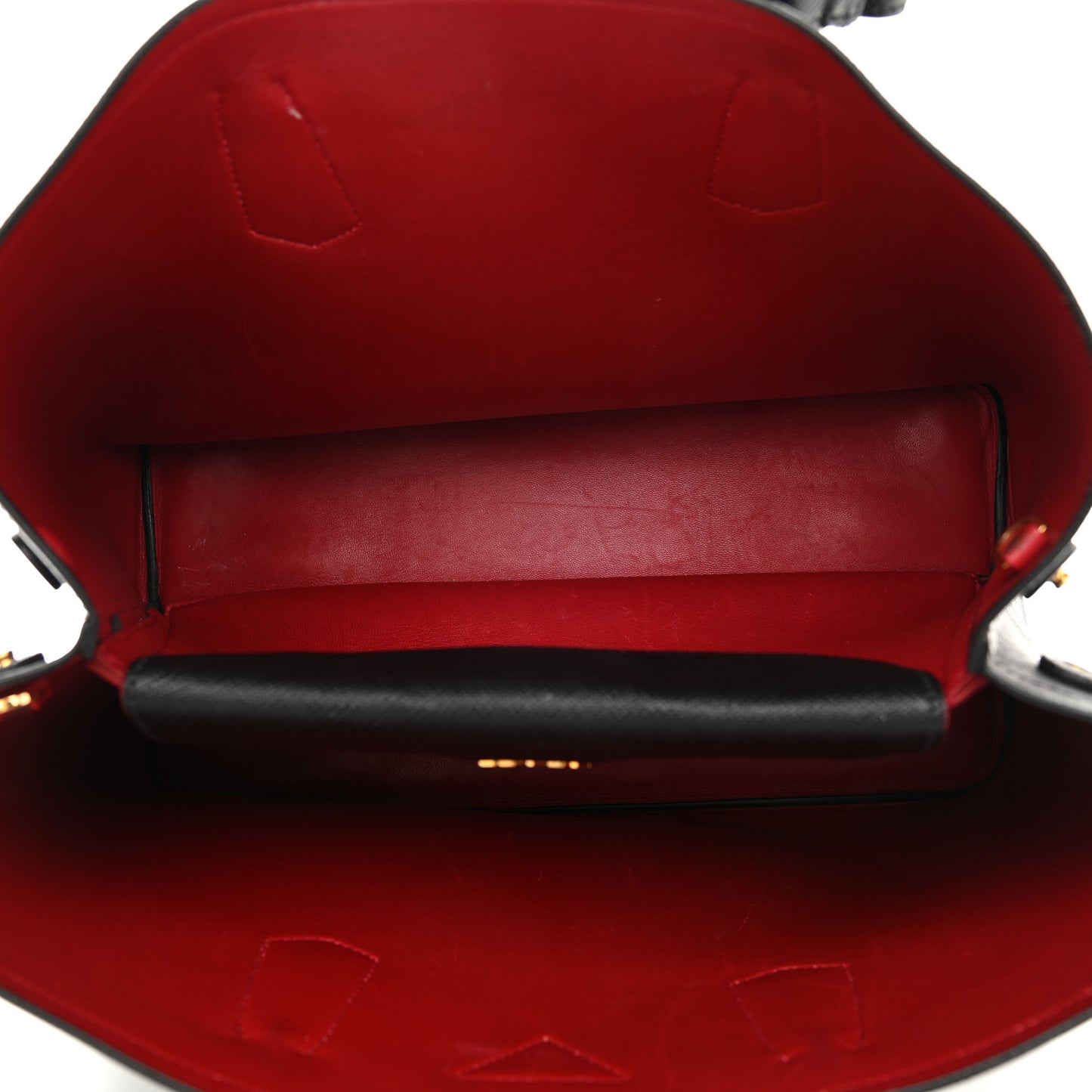 Saffiano Cuir Small Double Bag Black Fuoco