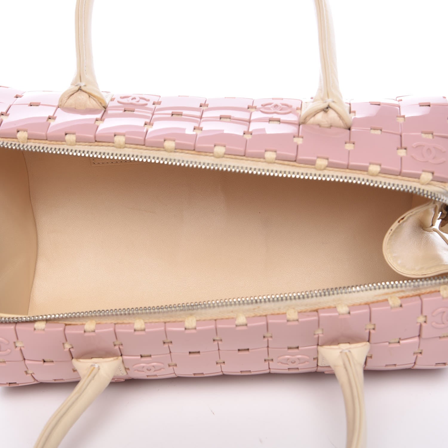 Chanel Lambskin Resin Tile Bowler Pink 5 of 16